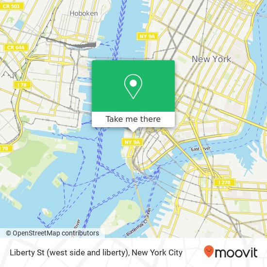 Mapa de Liberty St (west side and liberty), New York (NYC), NY 10281