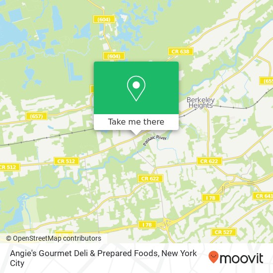 Mapa de Angie's Gourmet Deli & Prepared Foods, 606 Valley Rd