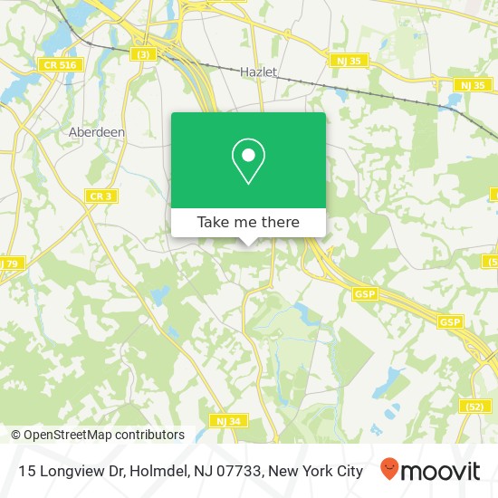 Mapa de 15 Longview Dr, Holmdel, NJ 07733