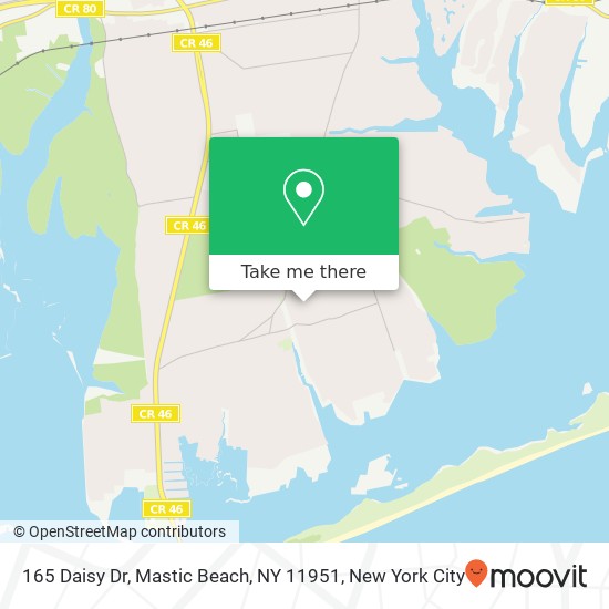 Mapa de 165 Daisy Dr, Mastic Beach, NY 11951