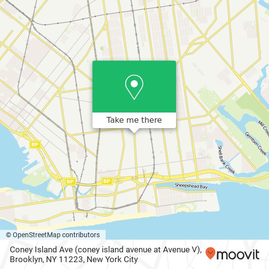 Mapa de Coney Island Ave (coney island avenue at Avenue V), Brooklyn, NY 11223