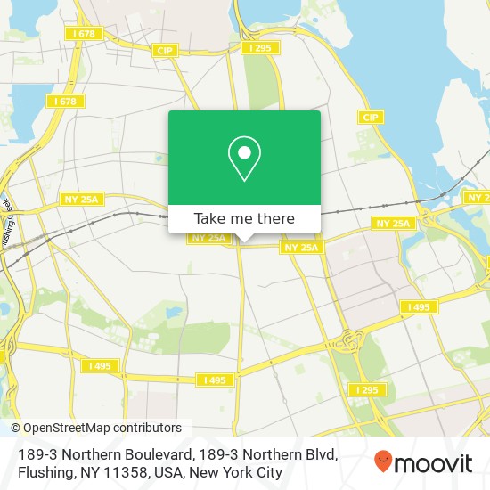 189-3 Northern Boulevard, 189-3 Northern Blvd, Flushing, NY 11358, USA map