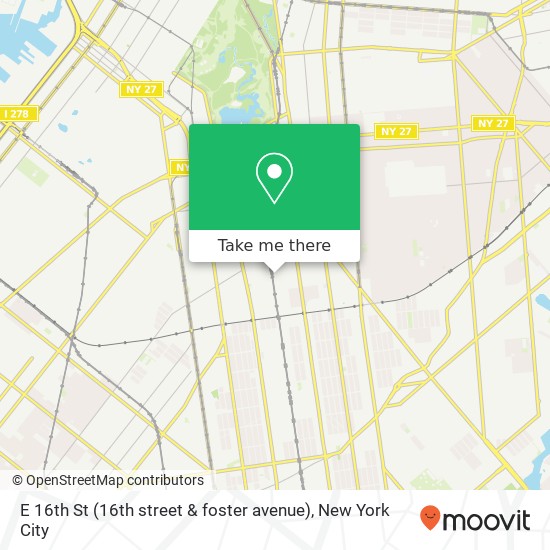 Mapa de E 16th St (16th street & foster avenue), Brooklyn, NY 11230