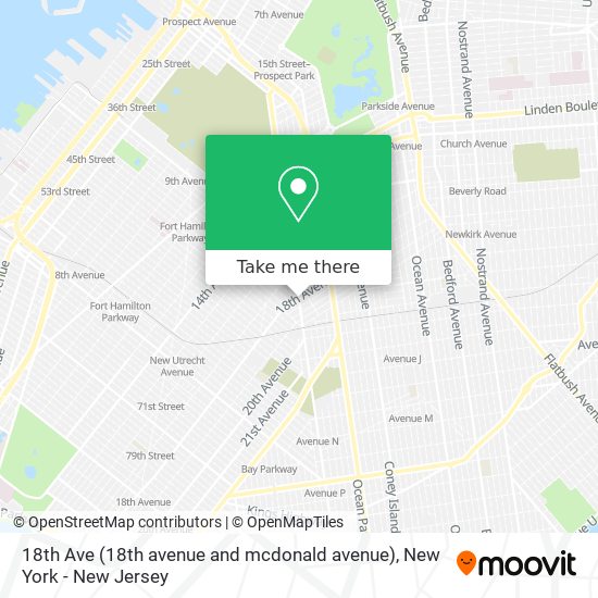 Mapa de 18th Ave (18th avenue and mcdonald avenue)
