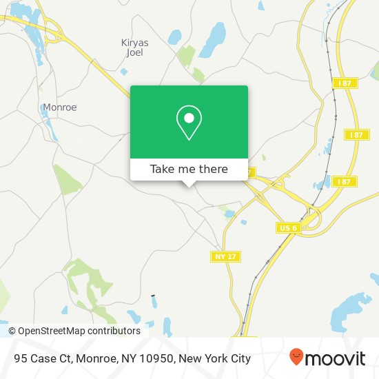 Mapa de 95 Case Ct, Monroe, NY 10950