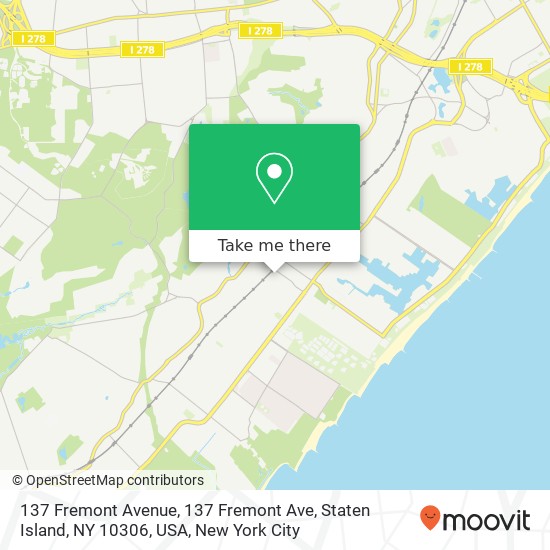 137 Fremont Avenue, 137 Fremont Ave, Staten Island, NY 10306, USA map