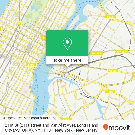Mapa de 21st St (21st street and Van Alst Ave), Long Island City (ASTORIA), NY 11101