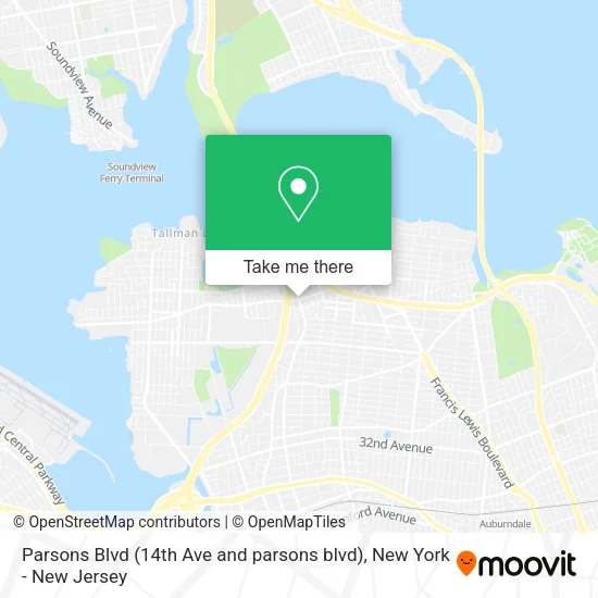 Mapa de Parsons Blvd (14th Ave and parsons blvd)