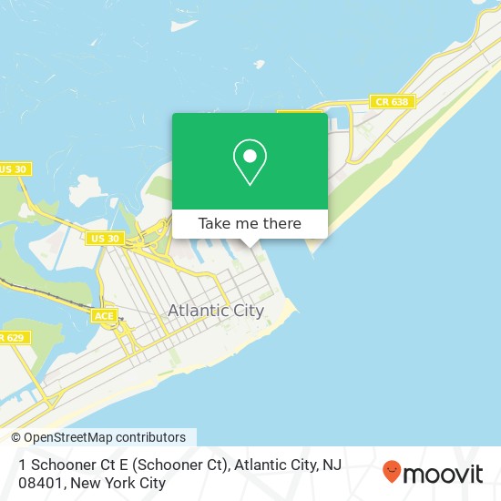 Mapa de 1 Schooner Ct E (Schooner Ct), Atlantic City, NJ 08401