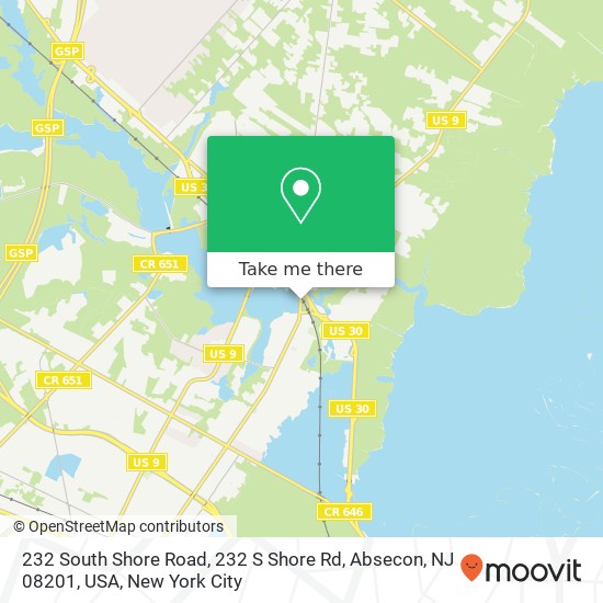 232 South Shore Road, 232 S Shore Rd, Absecon, NJ 08201, USA map