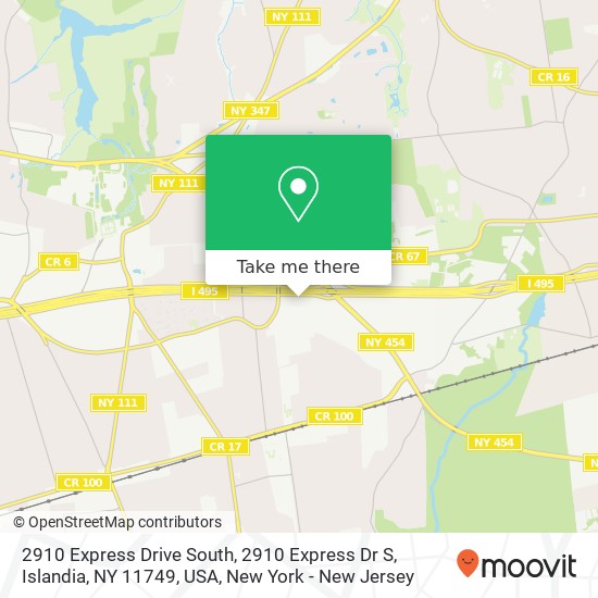 Mapa de 2910 Express Drive South, 2910 Express Dr S, Islandia, NY 11749, USA