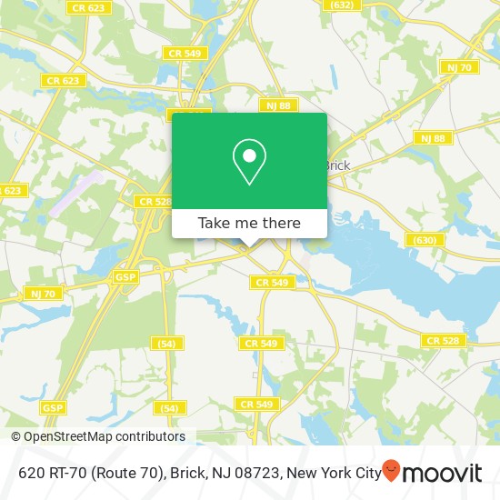 Mapa de 620 RT-70 (Route 70), Brick, NJ 08723