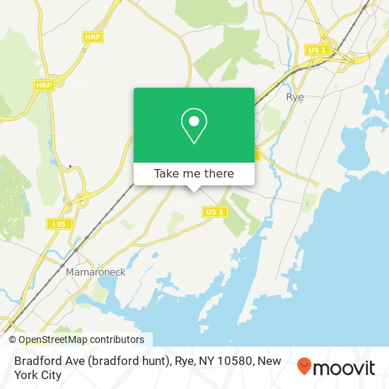 Mapa de Bradford Ave (bradford hunt), Rye, NY 10580