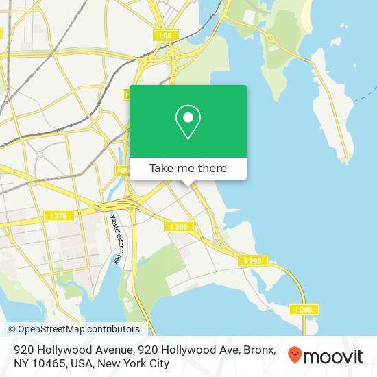 Mapa de 920 Hollywood Avenue, 920 Hollywood Ave, Bronx, NY 10465, USA