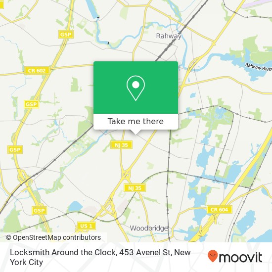 Mapa de Locksmith Around the Clock, 453 Avenel St