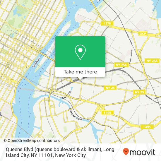 Mapa de Queens Blvd (queens boulevard & skillman), Long Island City, NY 11101