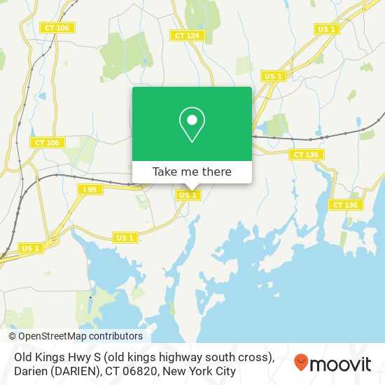 Mapa de Old Kings Hwy S (old kings highway south cross), Darien (DARIEN), CT 06820