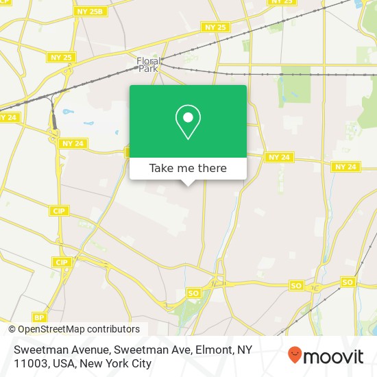 Mapa de Sweetman Avenue, Sweetman Ave, Elmont, NY 11003, USA