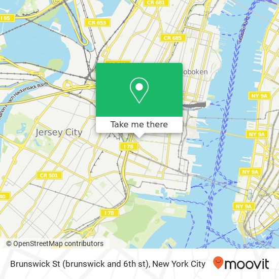 Mapa de Brunswick St (brunswick and 6th st), Jersey City, NJ 07302