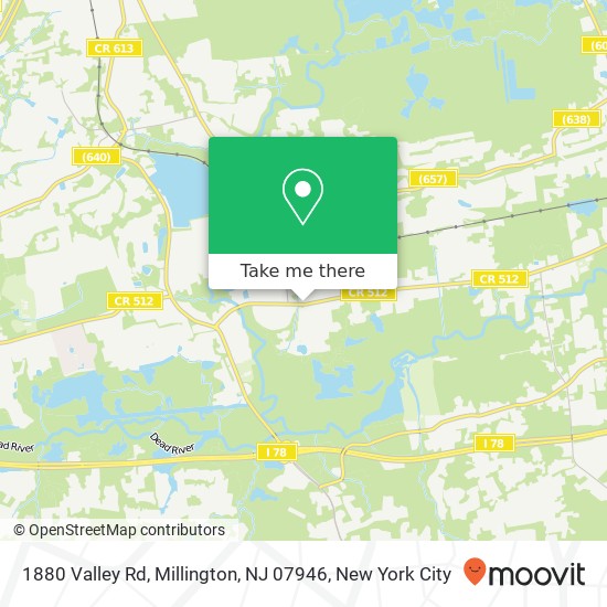 Mapa de 1880 Valley Rd, Millington, NJ 07946