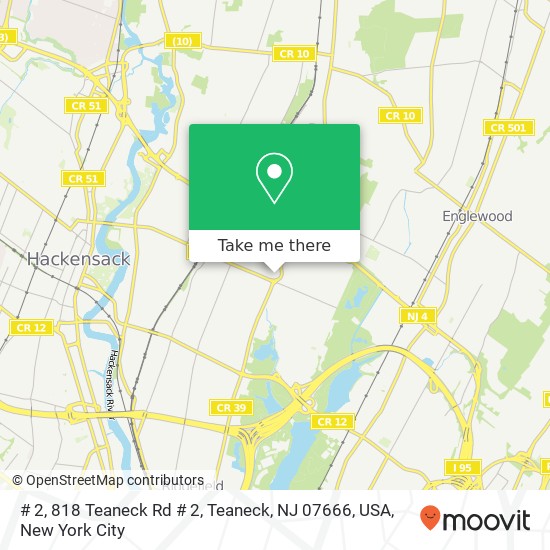 Mapa de # 2, 818 Teaneck Rd # 2, Teaneck, NJ 07666, USA