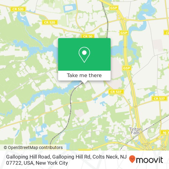 Galloping Hill Road, Galloping Hill Rd, Colts Neck, NJ 07722, USA map