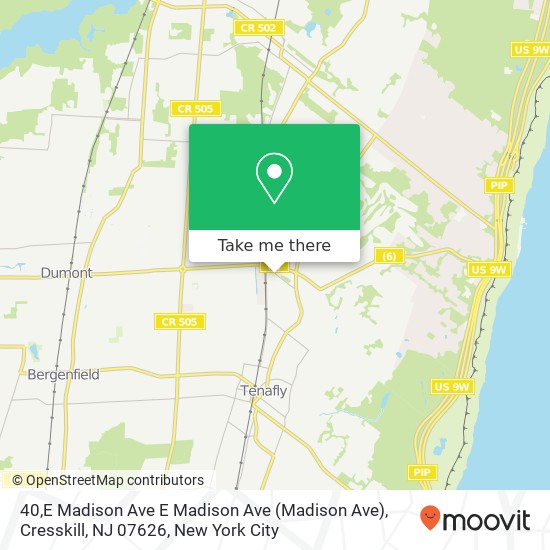 Mapa de 40,E Madison Ave E Madison Ave (Madison Ave), Cresskill, NJ 07626