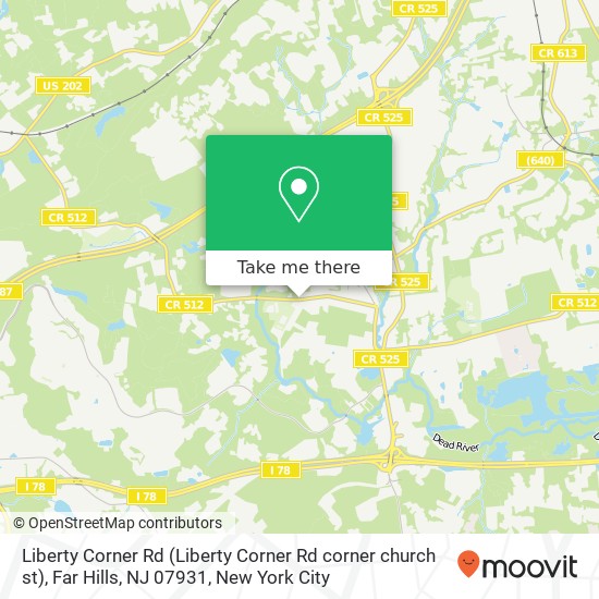 Mapa de Liberty Corner Rd (Liberty Corner Rd corner church st), Far Hills, NJ 07931