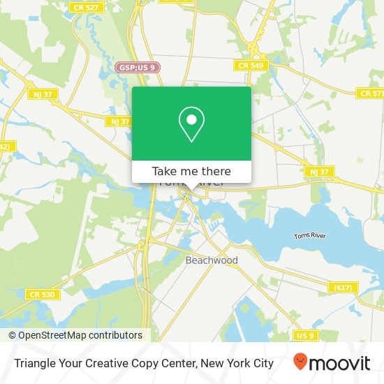 Mapa de Triangle Your Creative Copy Center, 20 E Water St