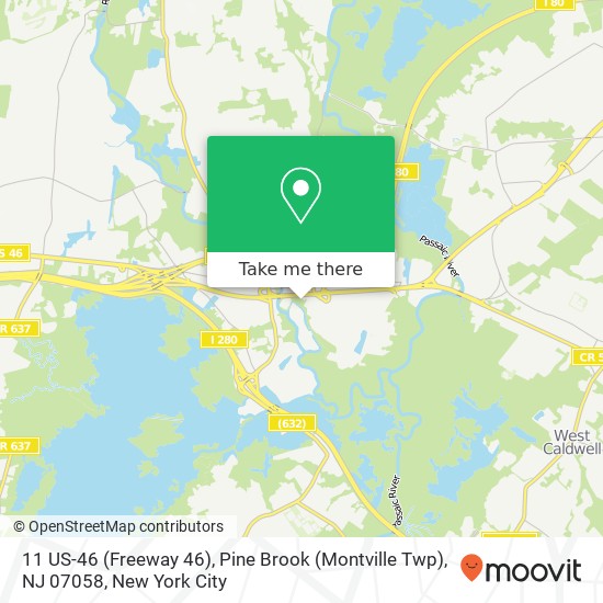 Mapa de 11 US-46 (Freeway 46), Pine Brook (Montville Twp), NJ 07058