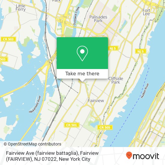 Fairview Ave (fairview battaglia), Fairview (FAIRVIEW), NJ 07022 map