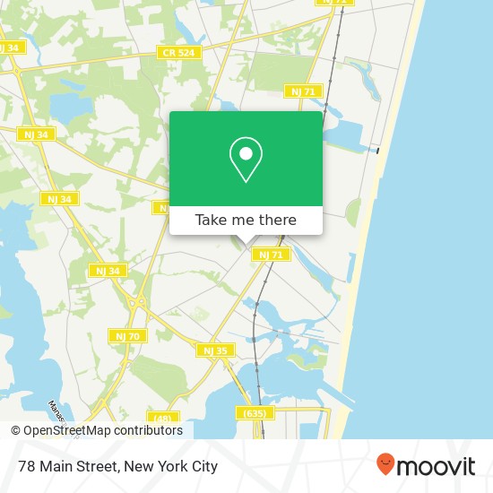 Mapa de 78 Main Street, 78 Main St, Manasquan, NJ 08736, USA