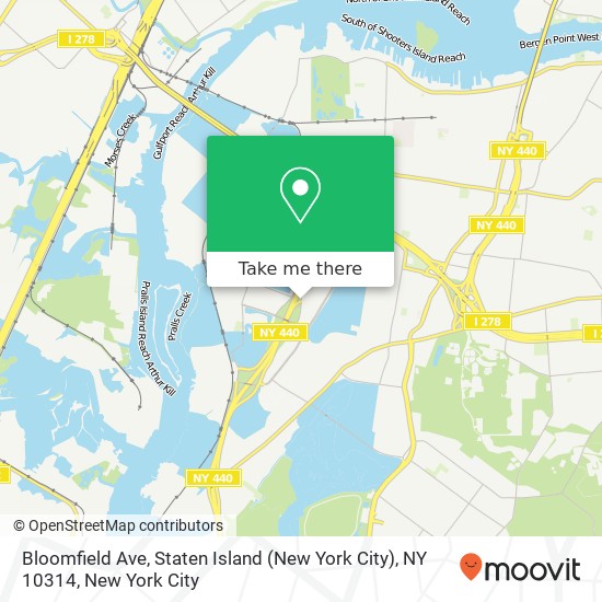 Mapa de Bloomfield Ave, Staten Island (New York City), NY 10314