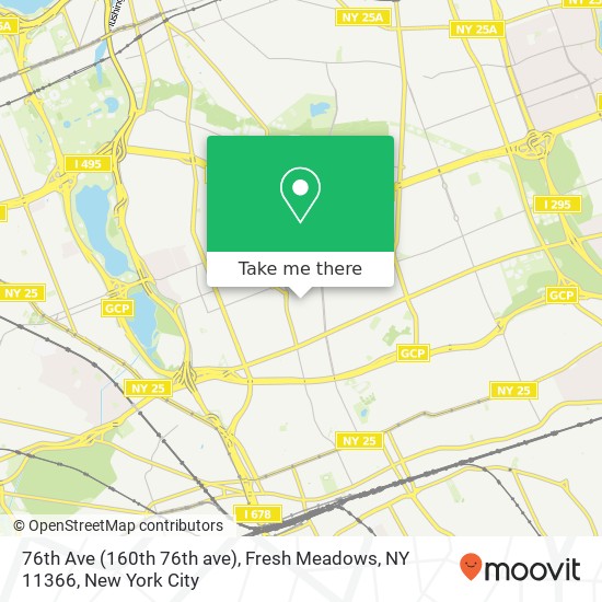 Mapa de 76th Ave (160th 76th ave), Fresh Meadows, NY 11366