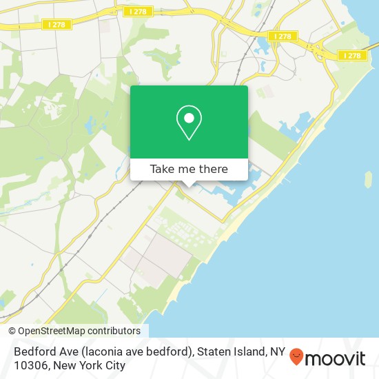 Mapa de Bedford Ave (laconia ave bedford), Staten Island, NY 10306