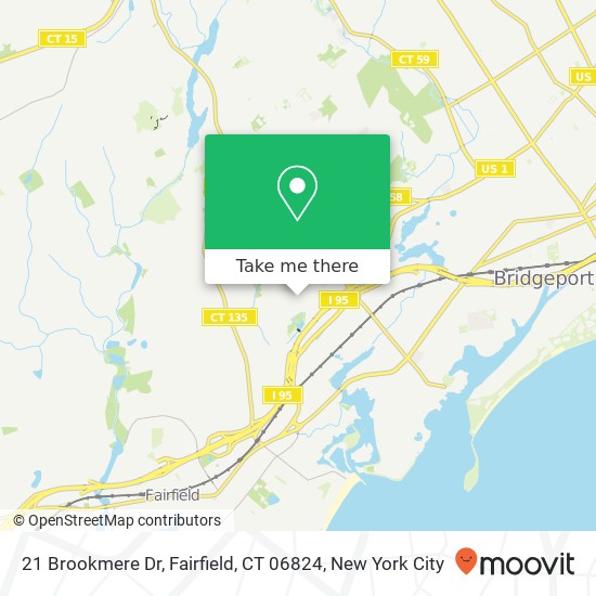 Mapa de 21 Brookmere Dr, Fairfield, CT 06824