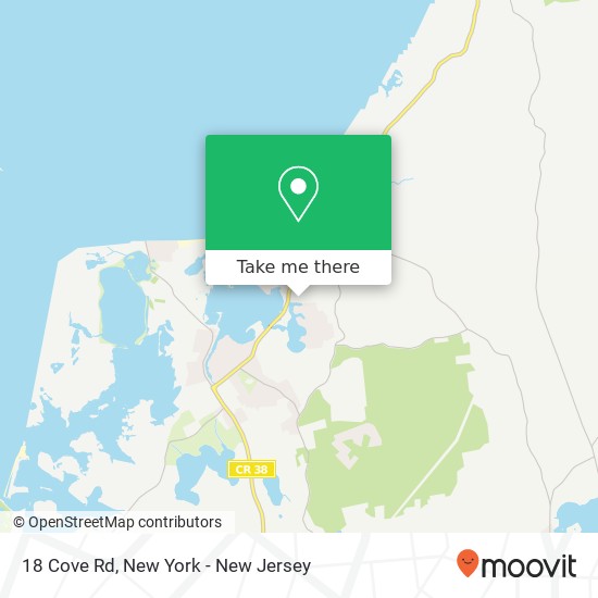 Mapa de 18 Cove Rd, Southampton, NY 11968