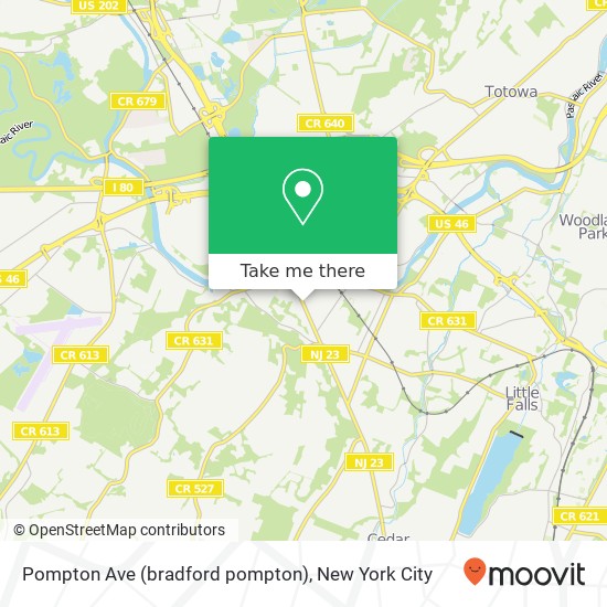 Mapa de Pompton Ave (bradford pompton), Cedar Grove, NJ 07009