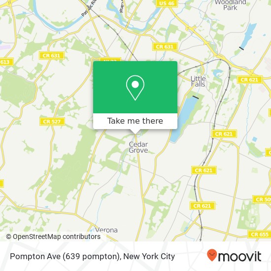 Mapa de Pompton Ave (639 pompton), Cedar Grove, NJ 07009