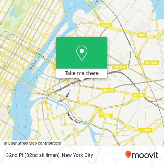 Mapa de 32nd Pl (32nd skillman), Long Island City, NY 11101