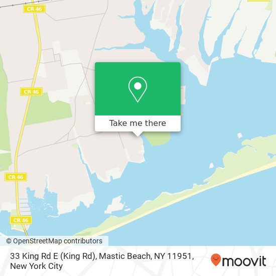 Mapa de 33 King Rd E (King Rd), Mastic Beach, NY 11951