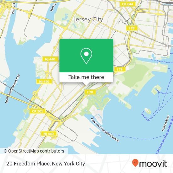 Mapa de 20 Freedom Place, 20 Freedom Pl, Jersey City, NJ 07305, USA