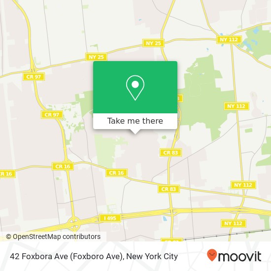 Mapa de 42 Foxbora Ave (Foxboro Ave), Farmingville, NY 11738