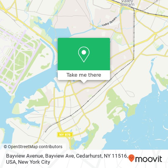 Mapa de Bayview Avenue, Bayview Ave, Cedarhurst, NY 11516, USA