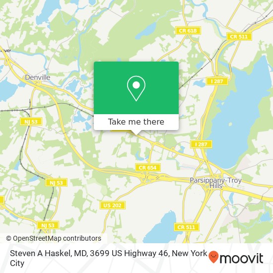 Steven A Haskel, MD, 3699 US Highway 46 map