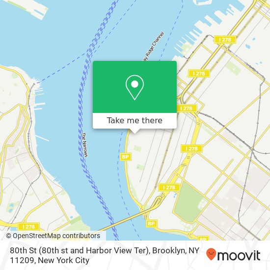 Mapa de 80th St (80th st and Harbor View Ter), Brooklyn, NY 11209
