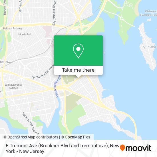 E Tremont Ave (Bruckner Blvd and tremont ave) map