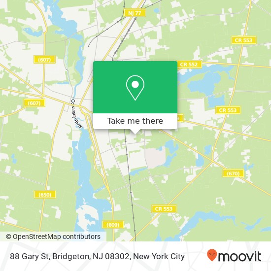 Mapa de 88 Gary St, Bridgeton, NJ 08302