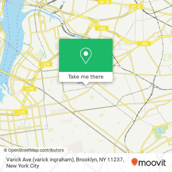 Mapa de Varick Ave (varick ingraham), Brooklyn, NY 11237