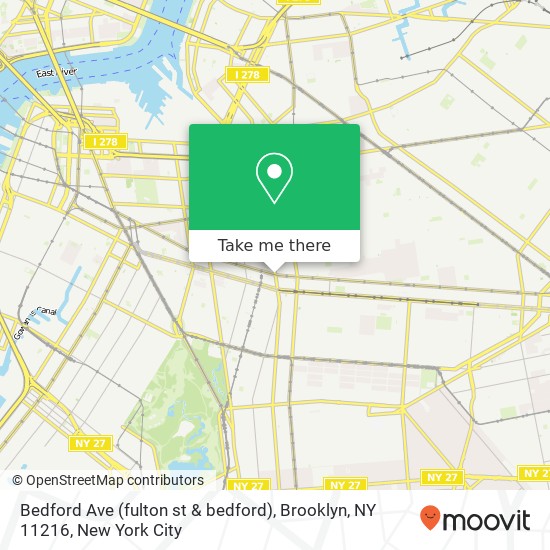 Mapa de Bedford Ave (fulton st & bedford), Brooklyn, NY 11216